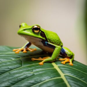 lime-green tree frog