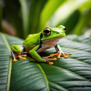 lime-green tree frog
